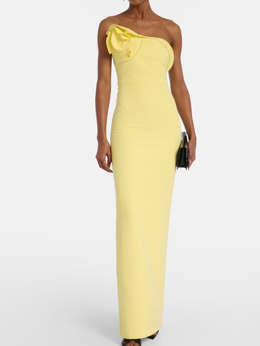 NWOT Roland Mouret Limoncello Flower Detail Strapless Gown, Size US 4